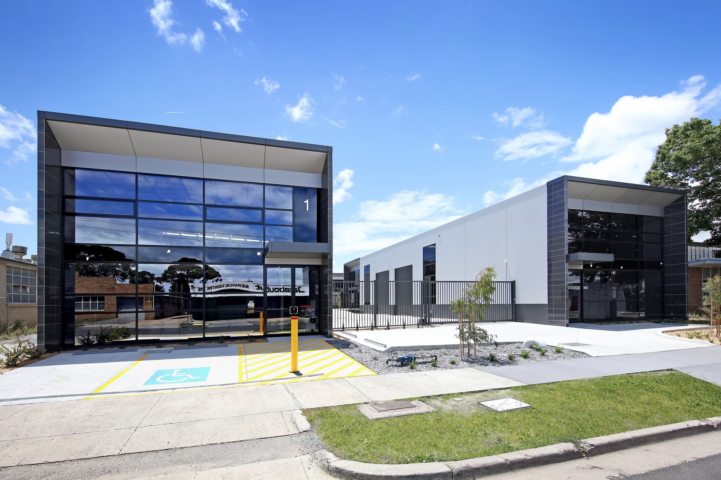 A modern Australian commercial office and warehouse property
