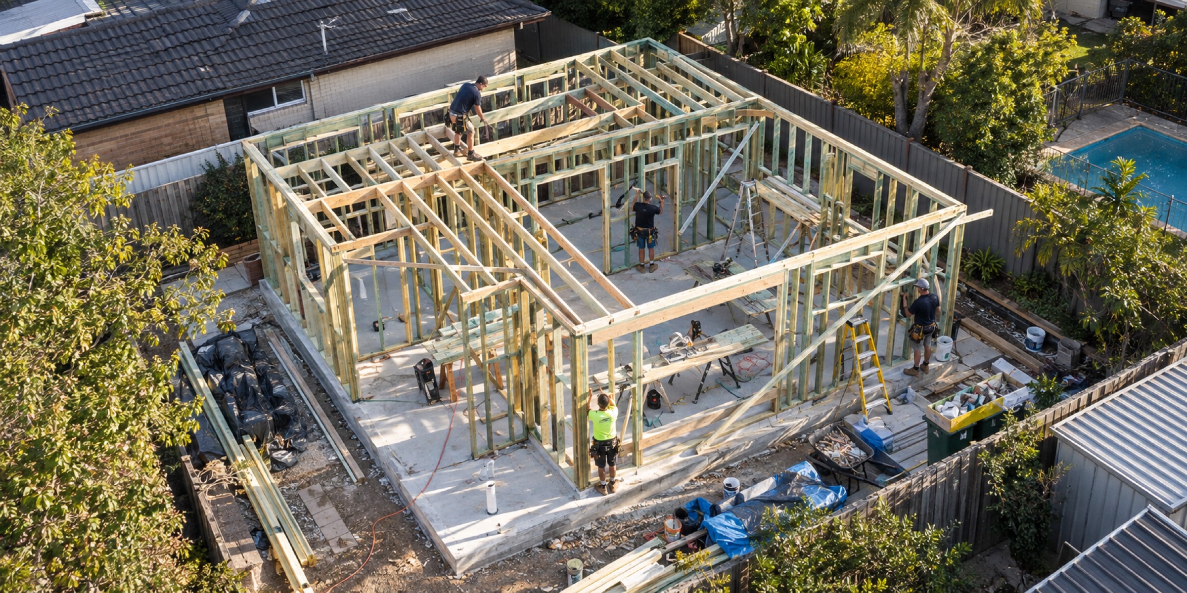 A second dwelling under construction